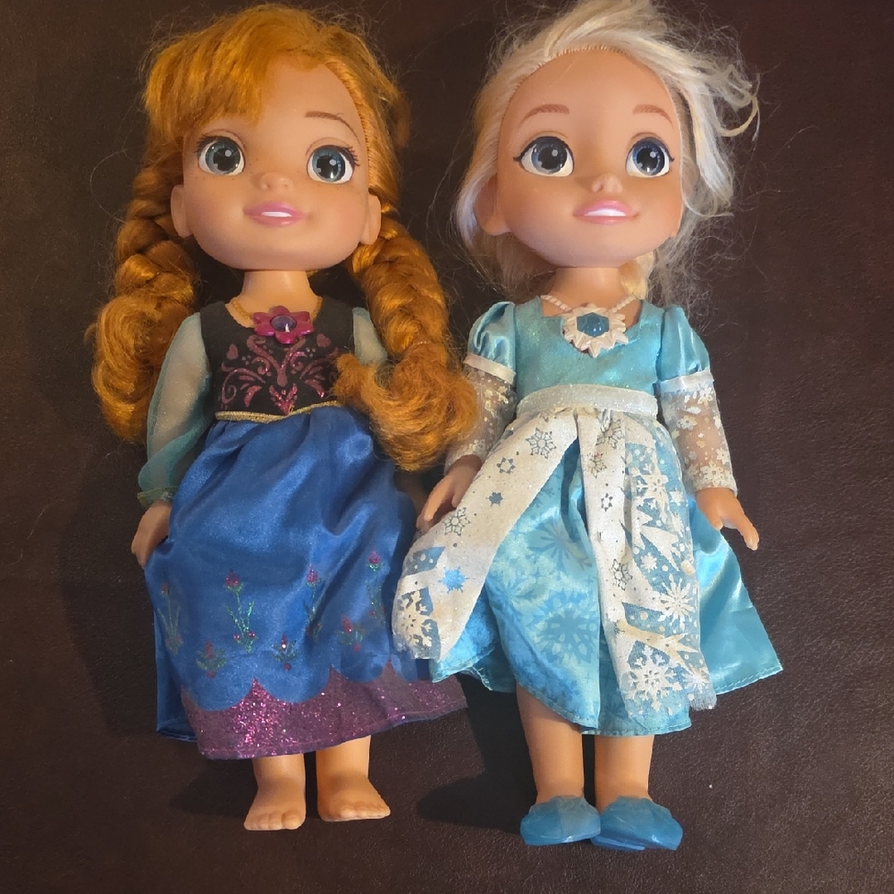 Girls' Dolls in Blue and Teal Dresses